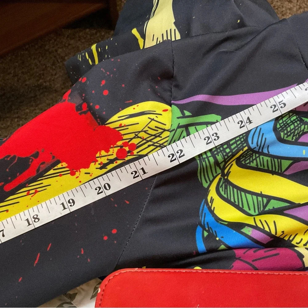 Skeleton printed long sleeves bodysuit/ one piece unisex painted rainbow color.